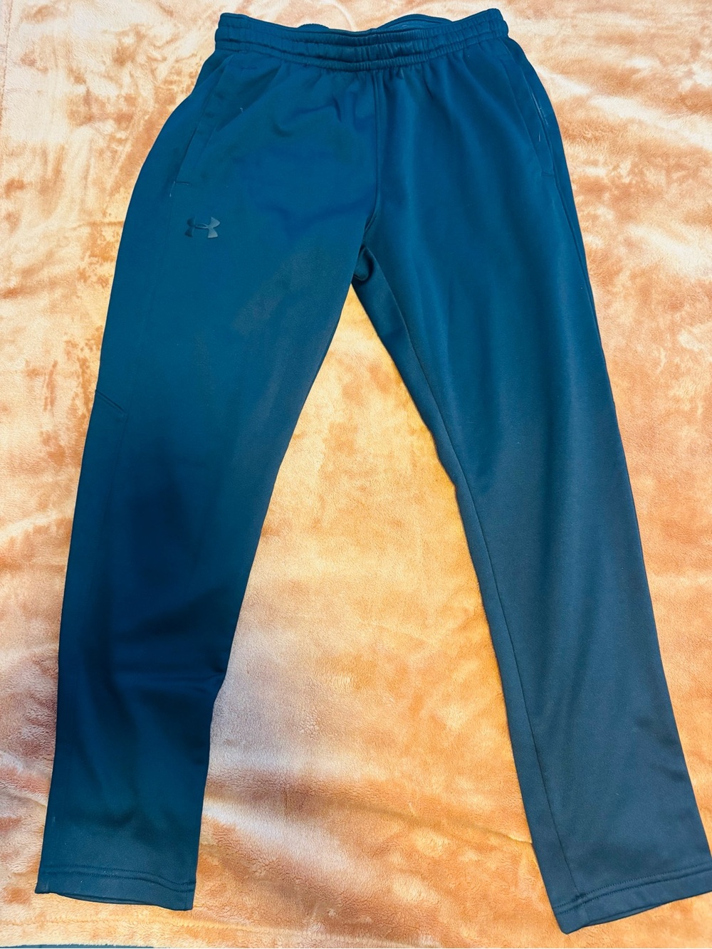 Under Armour Armour Fleece Pants Mens M Black Loose Straight Leg